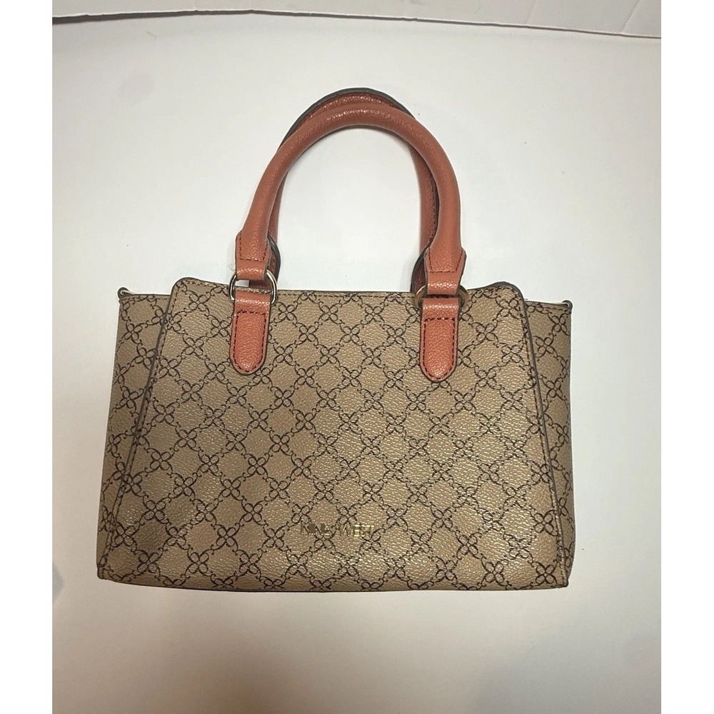 Small Nine West Signature Print Satchel Crossbody Women's Purse